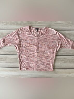 White House Black Market Stretch Knit Top Pink Small EUC